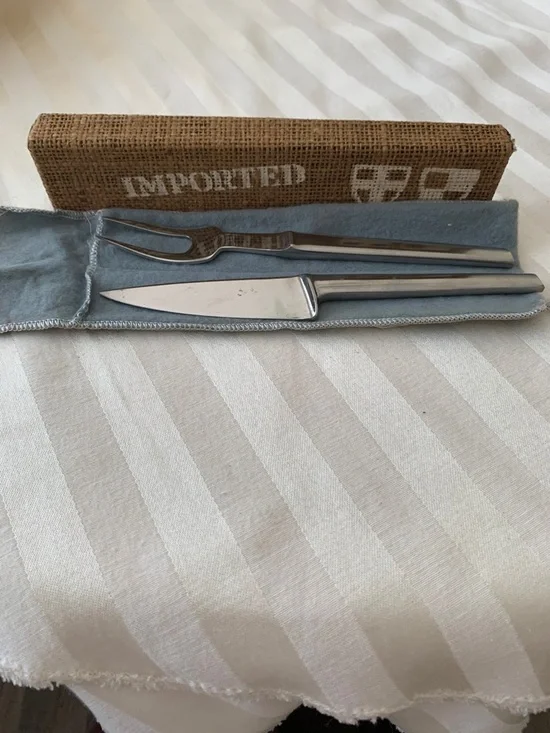 Vintage Stainless Steel Carving Fork and Knife Set - Picture 4 of 7